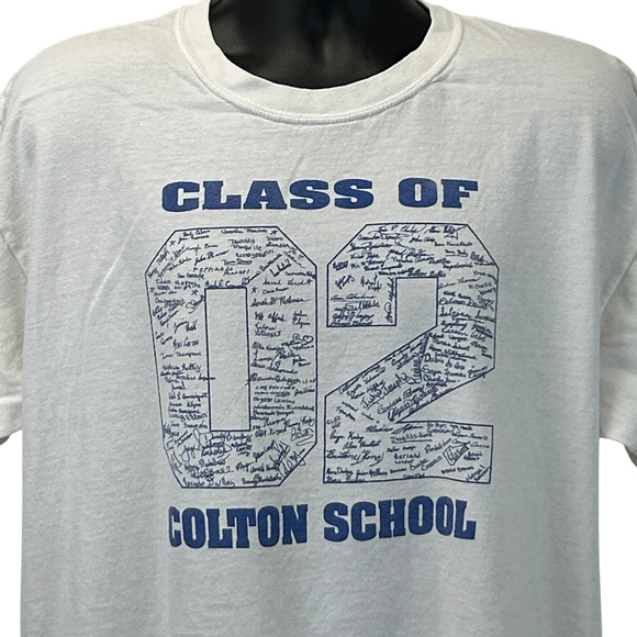 Vintage Y2Ks 2002 Colton High School T Shirt California HS White Mens XL X-Large - Picture 1 of 9